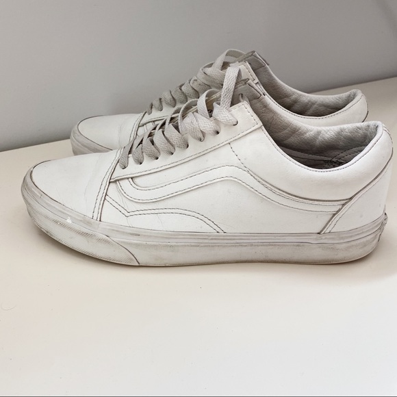 vans old skool white leather